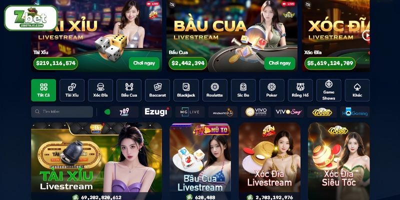 Top sảnh Casino ZBET đang hợp tác